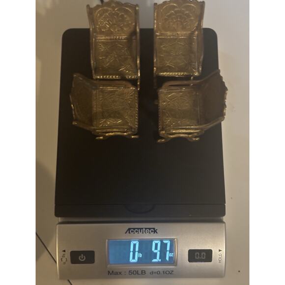 VTG Brass Dollhouse Miniature Furniture Set Ornate Floral Design 1970s India - Picture 13 of 16